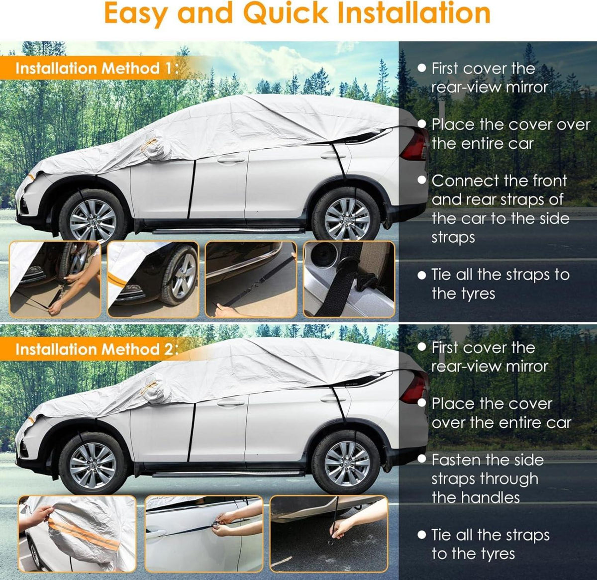 Halbgarage Auto SUV Wasserdicht Outdoor Winter Schutz 2.35x5.20m