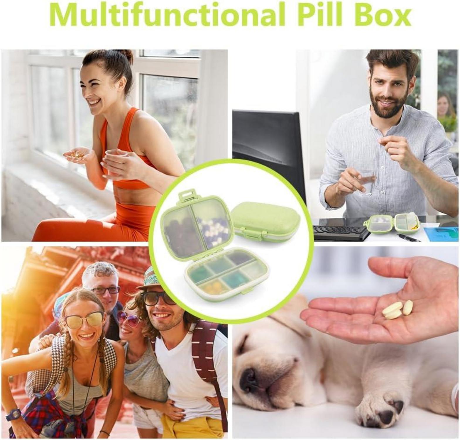 Pillendose 7 Tage, Tablettenbox 8 Fächer BPA Frei