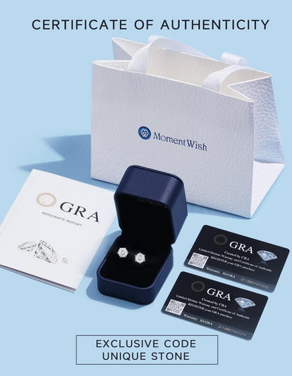 Moissanite Ohrringe Silber 925 Damen Valentinstag Geschenk