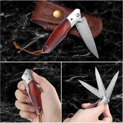 Dragon Creek Damast Klappmesser EDC Taschenmesser Outdoor