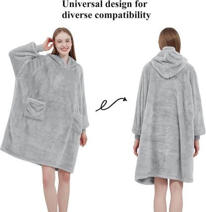 Kuschelige Hoodie Decke mit Ärmeln und Kapuze für Damen - Flauschige
