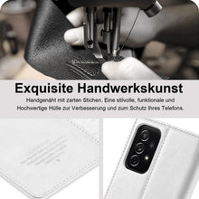 Samsung A53 5G Klapphülle Weiß mit Ständer & Kartenfächern in Lederoptik