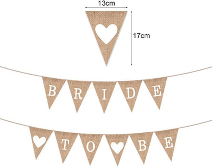 Bride To Be Girlande JGA Deko Frauen Jute Banner