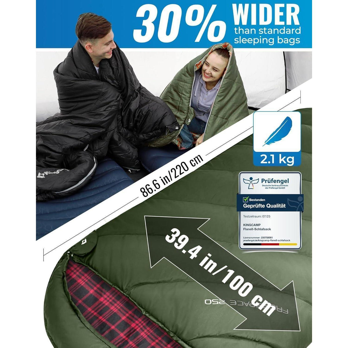 XXL Baumwoll-Deckenschlafsack für Erwachsene – Warm & Komfortabel