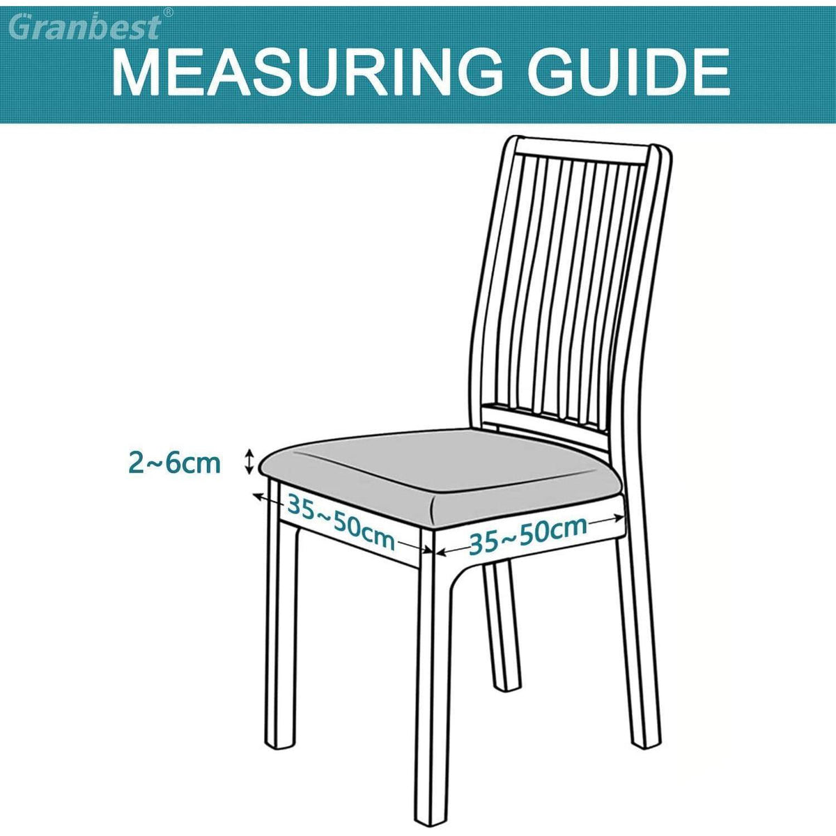 Esszimmerstuhl-Bezüge Set 6, Grau – Stretch Sitzbezüge für Stühle