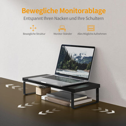 Gaming Tisch Eckschreibtisch 120x120cm Schwarz mit Monitorständer