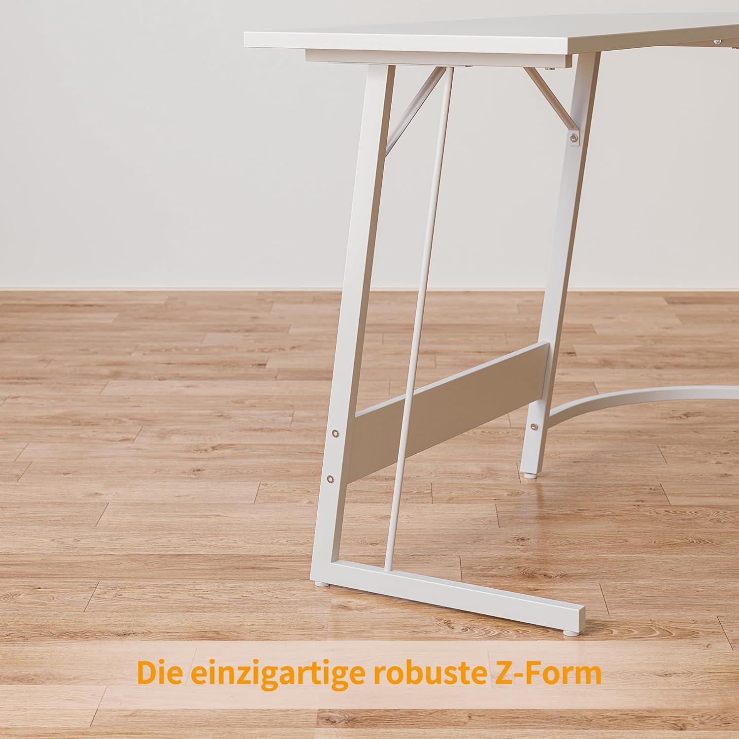 Eckschreibtisch Studie 150x120 cm Stabil L-Form Büro PC Ecktisch Monitorständer