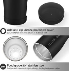 Aolieh 30OZ Thermobecher Schwarz mit Strohhalm und 2 Deckeln