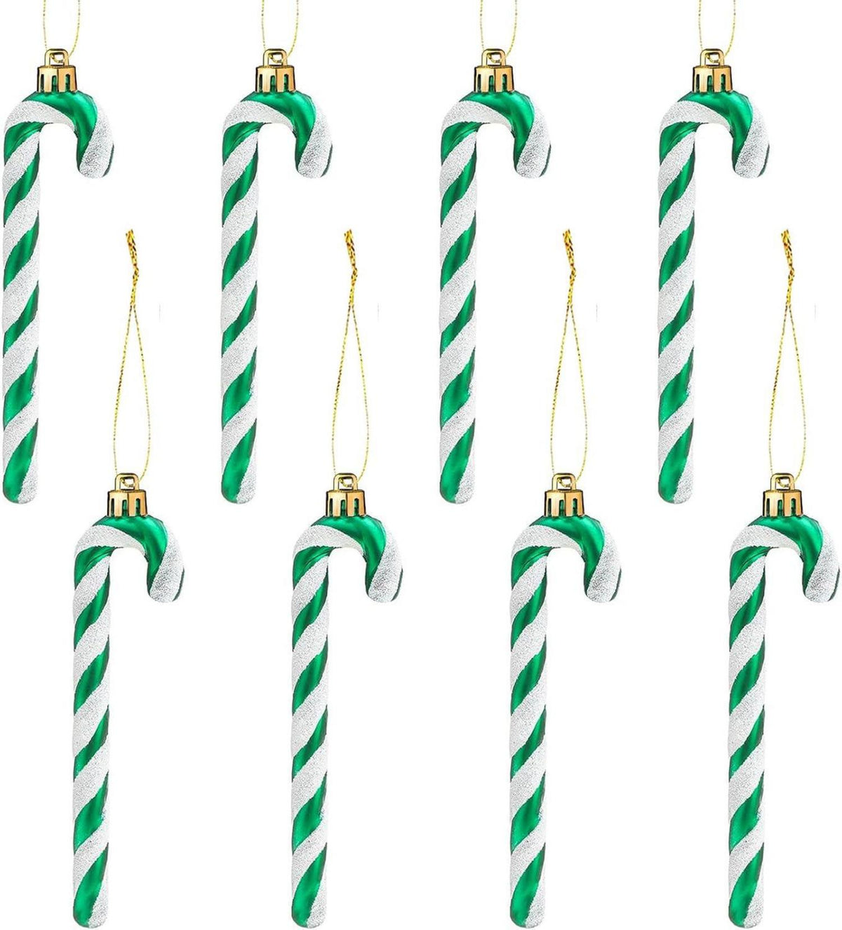 Glitzer Zuckerstangen Weihnachtsbaumschmuck 8 Stück 14 cm