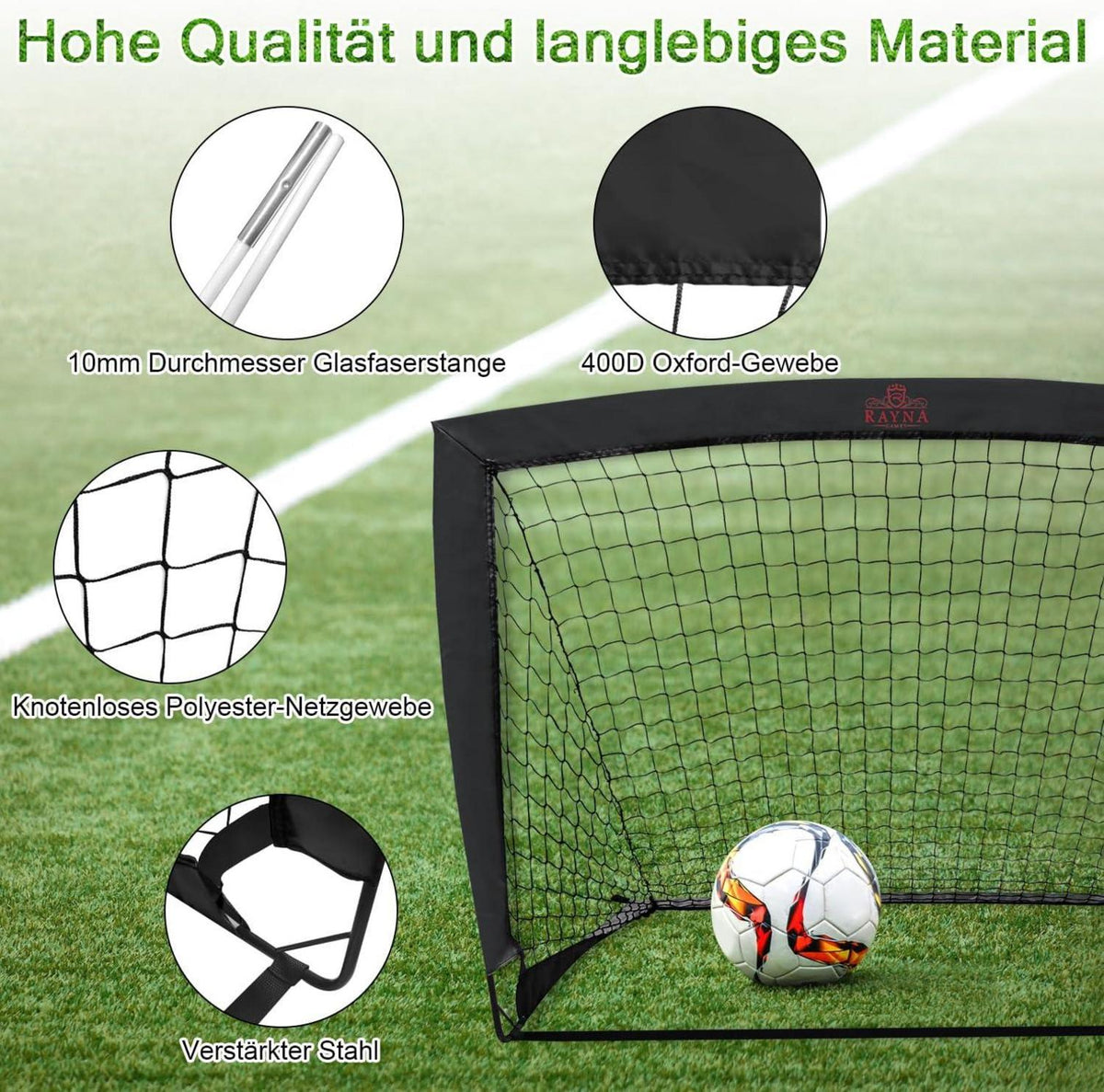 Fußballtor Set 2er Pop up Tor Faltbares Outdoor-Netz mit Tragetasche
