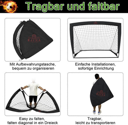 Fußballtor Kinder Set 2er Pop up Tor Faltbares Outdoor Tragetasche