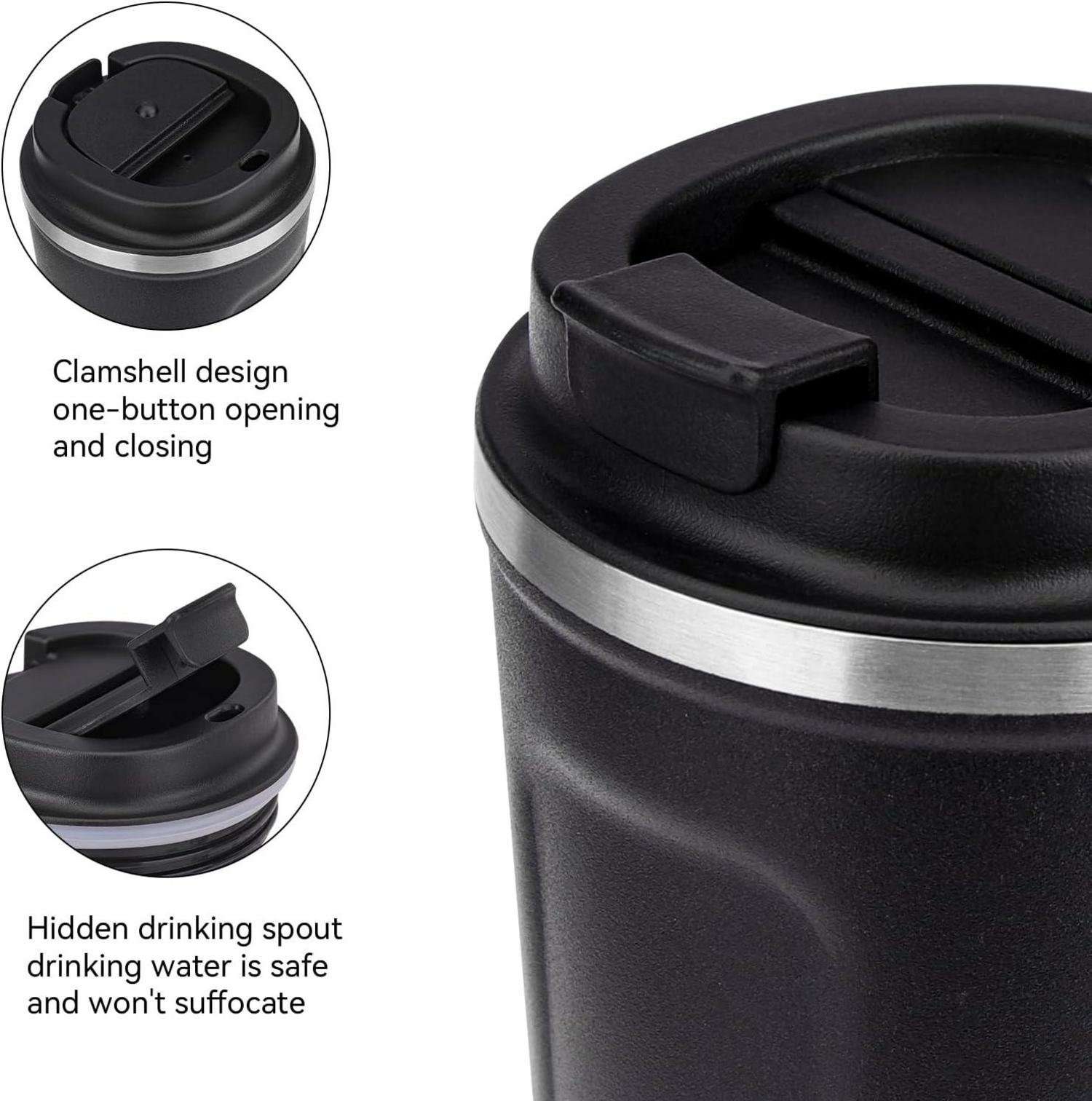 2er Set Kaffeebecher to go Thermobecher 380ml Auslaufsicher Umweltfreundlich
