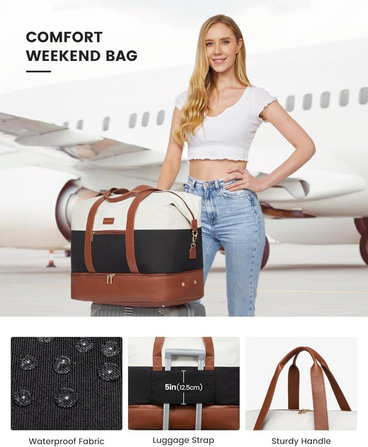Weekender Reisetasche mit Kulturtasche und Schuhfach