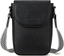 Handytasche Damen Umhängetasche Leder Schwarz