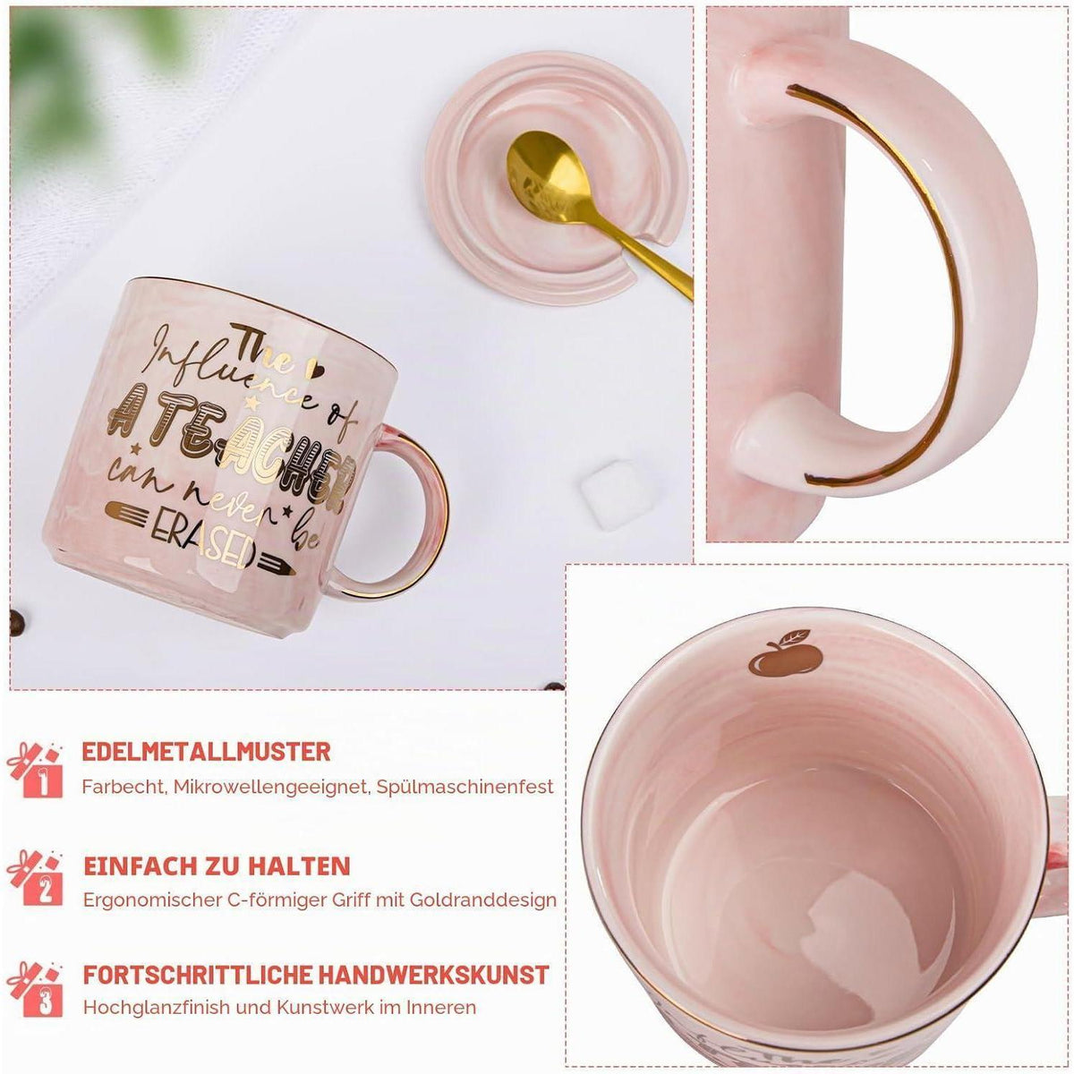 Marmor Tasse "Lehrer Wertschätzung" - 400ml Geschenk