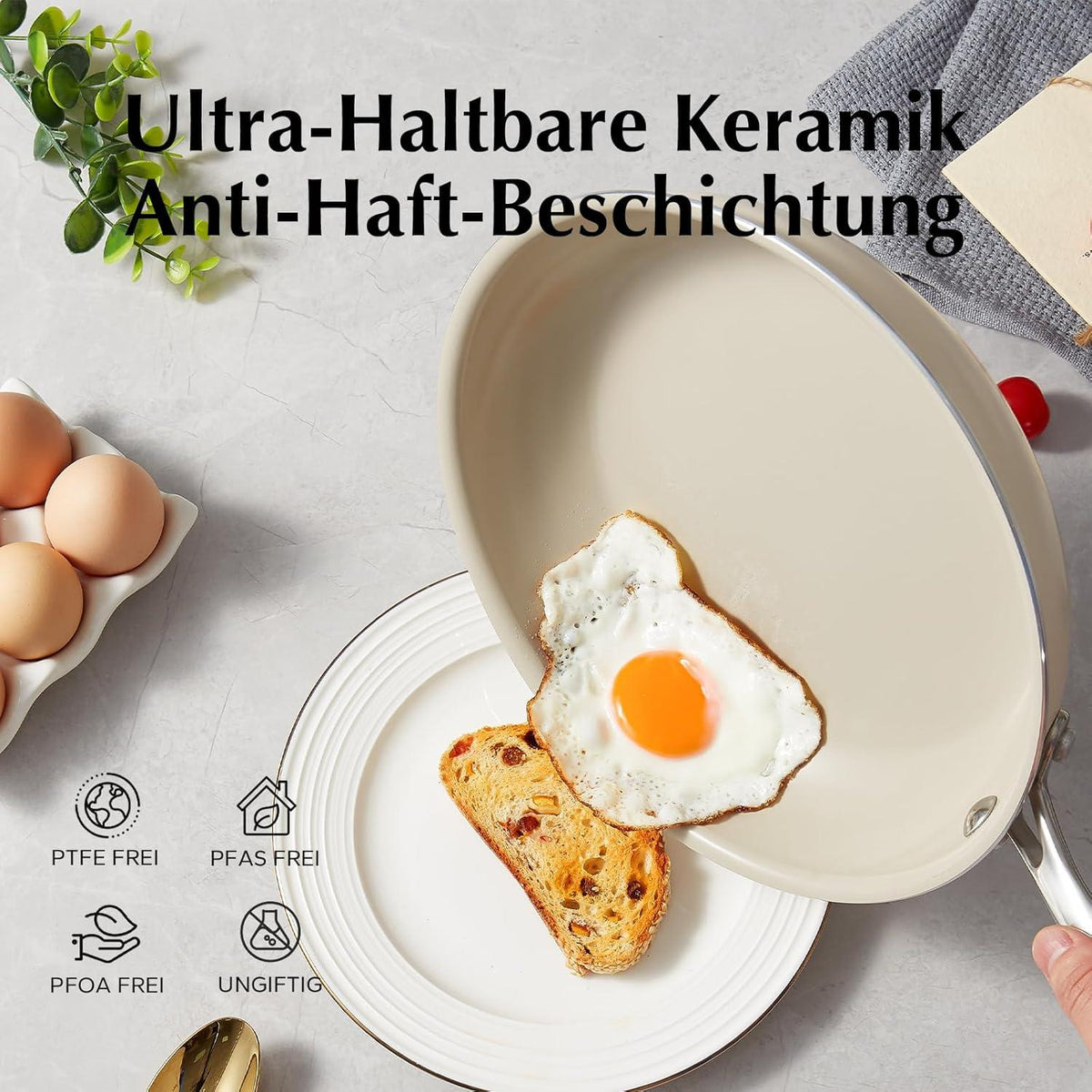 Antihaft Bratpfanne Keramikbeschichtung 24cm Induktion