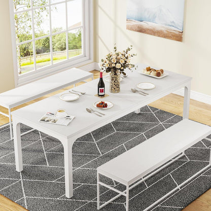 Industrietisch Esstisch 200x70cm für 6-8 Personen Weiß