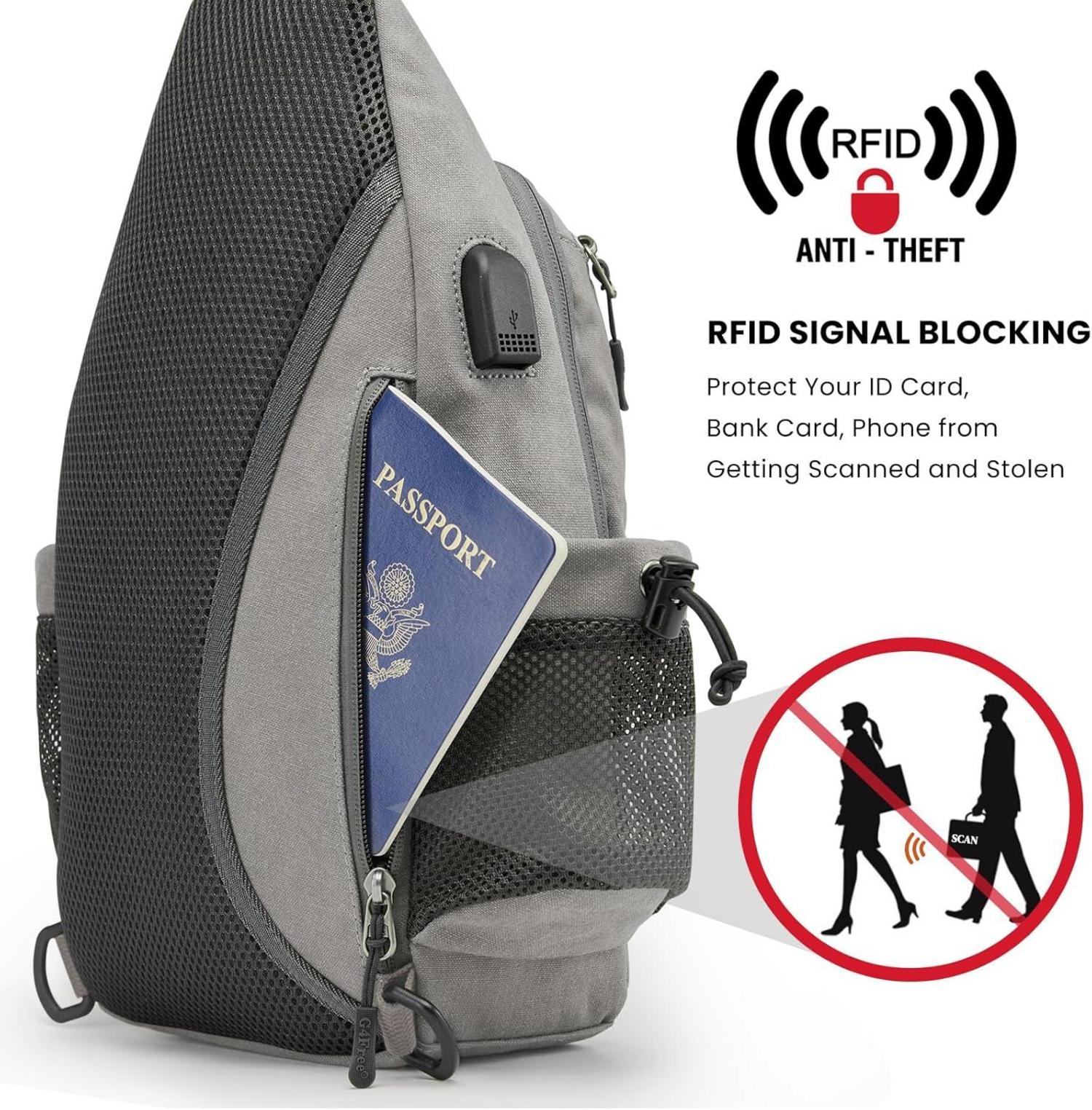 Canvas Brusttasche Herren Damen für Reise Wandern