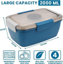 Bugucat Lunchbox Erwachsene 2000ml 2er Set Salatbox Bento
