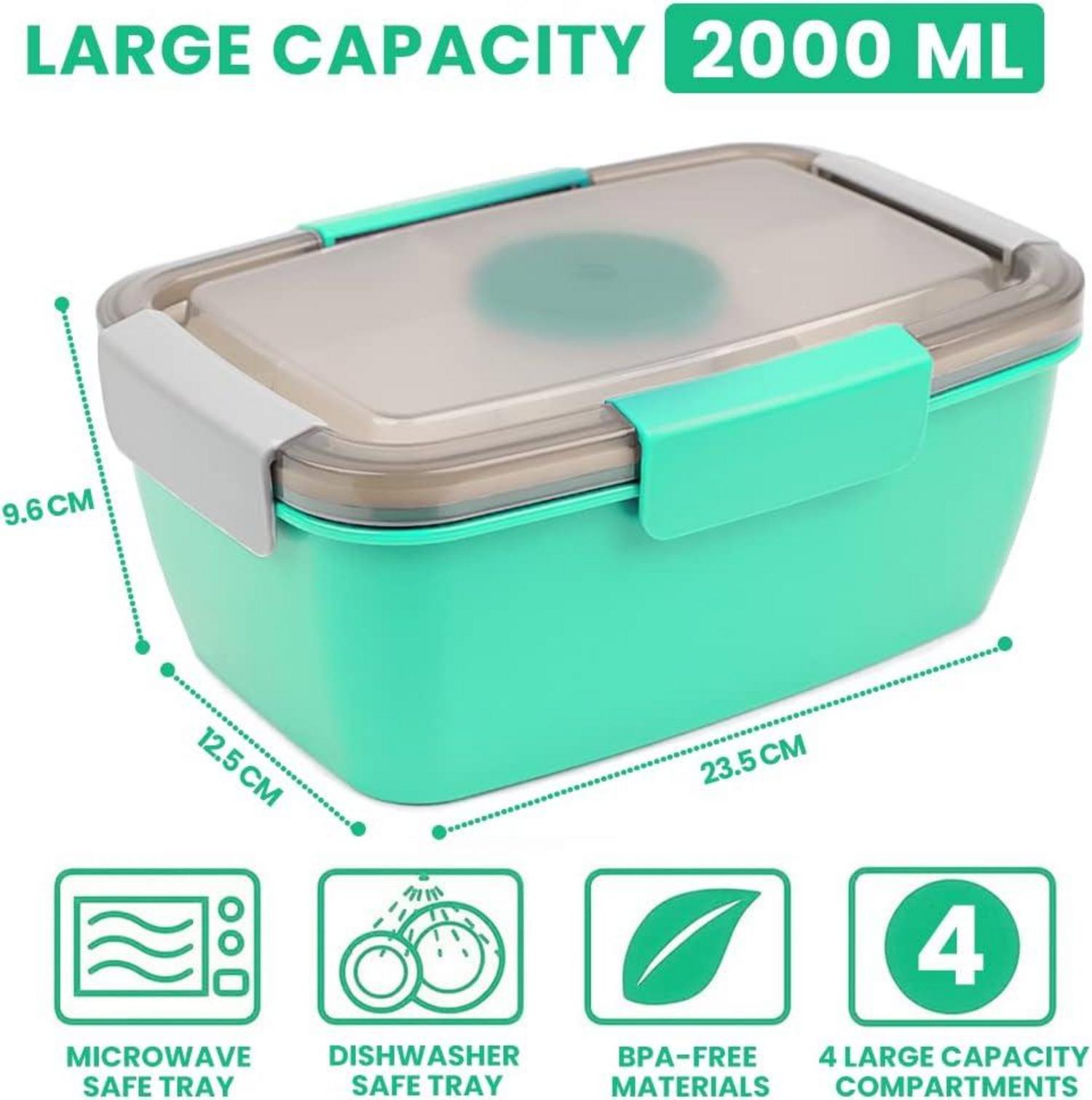 Bugucat Lunchbox Erwachsene 2000ML Set Grün Rosa