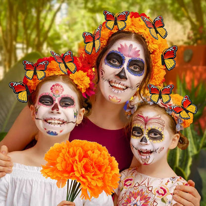 40 Künstliche Ringelblume Dia de Los Muertos Deko Halloween Blumen 3D