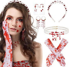 Halloween Blut Kostüm Damen Haarschmuck Set