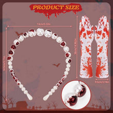 HOWAF Halloween Kostüm Damen Haarschmuck Blutkette Ohrringe