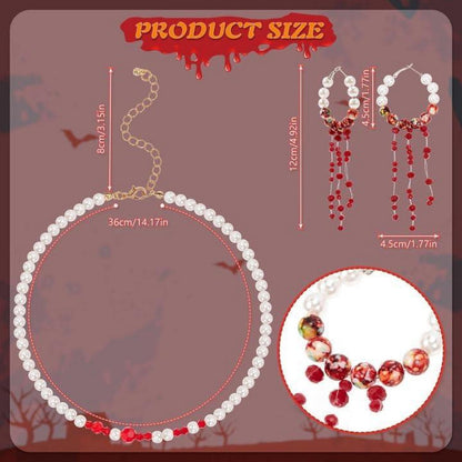 Halloween Blut Kostüm Damen Haarschmuck Set