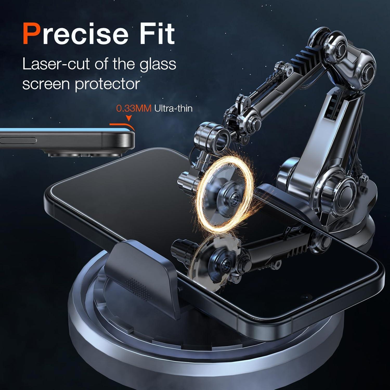 Panzer Schutz Glas iPhone 15 Pro Max Display 9H 4er Set