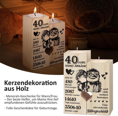 Rubinhochzeit Kerzenständer Holz Geschenk 40. Hochzeitstag