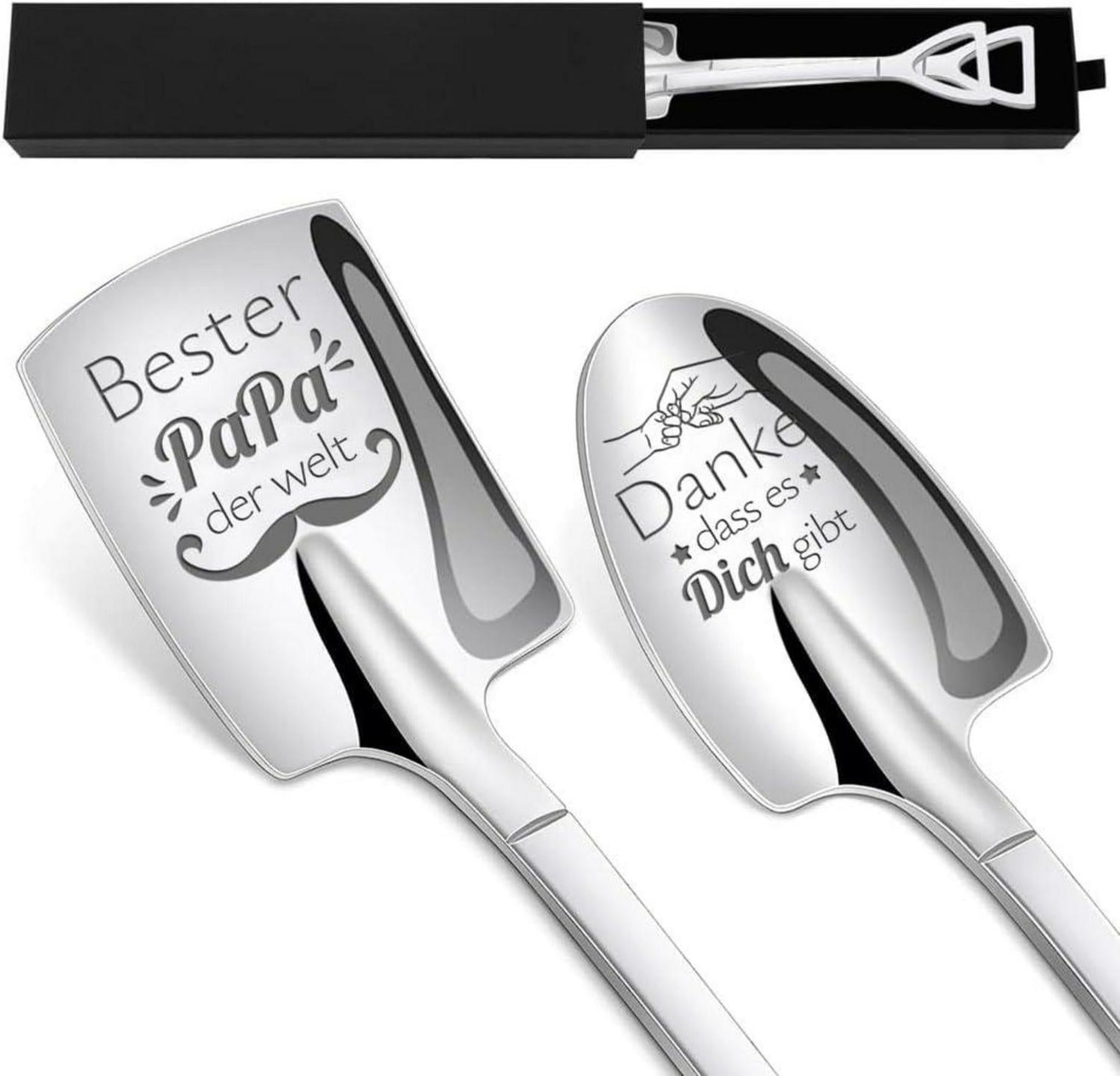 2er Set Gravierte Bester Papa Geschenk Eislöffel Edelstahl