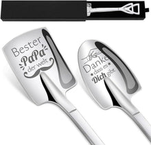 2er Set Gravierte Bester Papa Geschenk Eislöffel Edelstahl