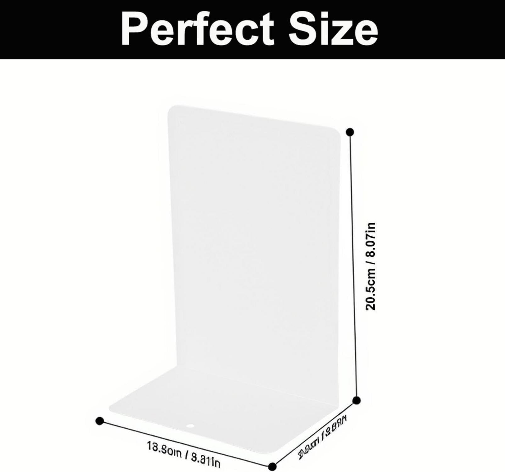 Metall-Buchstützen Rutschfeste Gummiauflagen Weiß 20cm 14cm