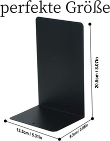 Metall-Buchstützen Schwarz Rutschfest 20cm*14cm 4 Stück