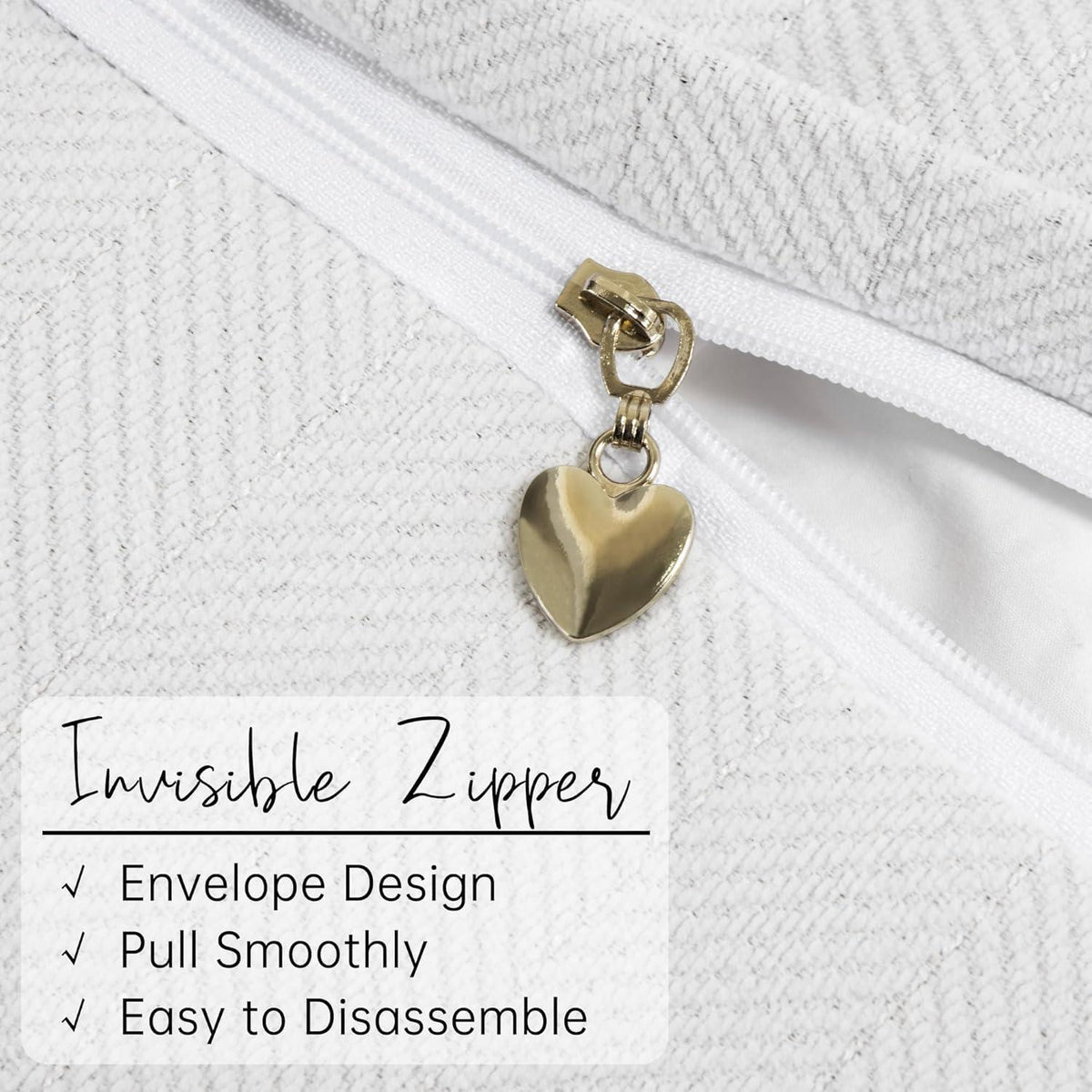 Chenille Kissenbezüge 65x65 cm - 2er Set Creme
