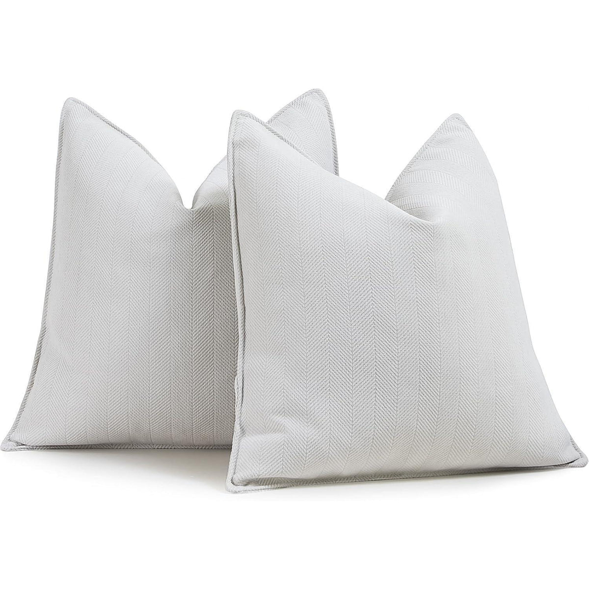 Chenille Kissenbezüge 60x60 cm - 2er Set - Creme