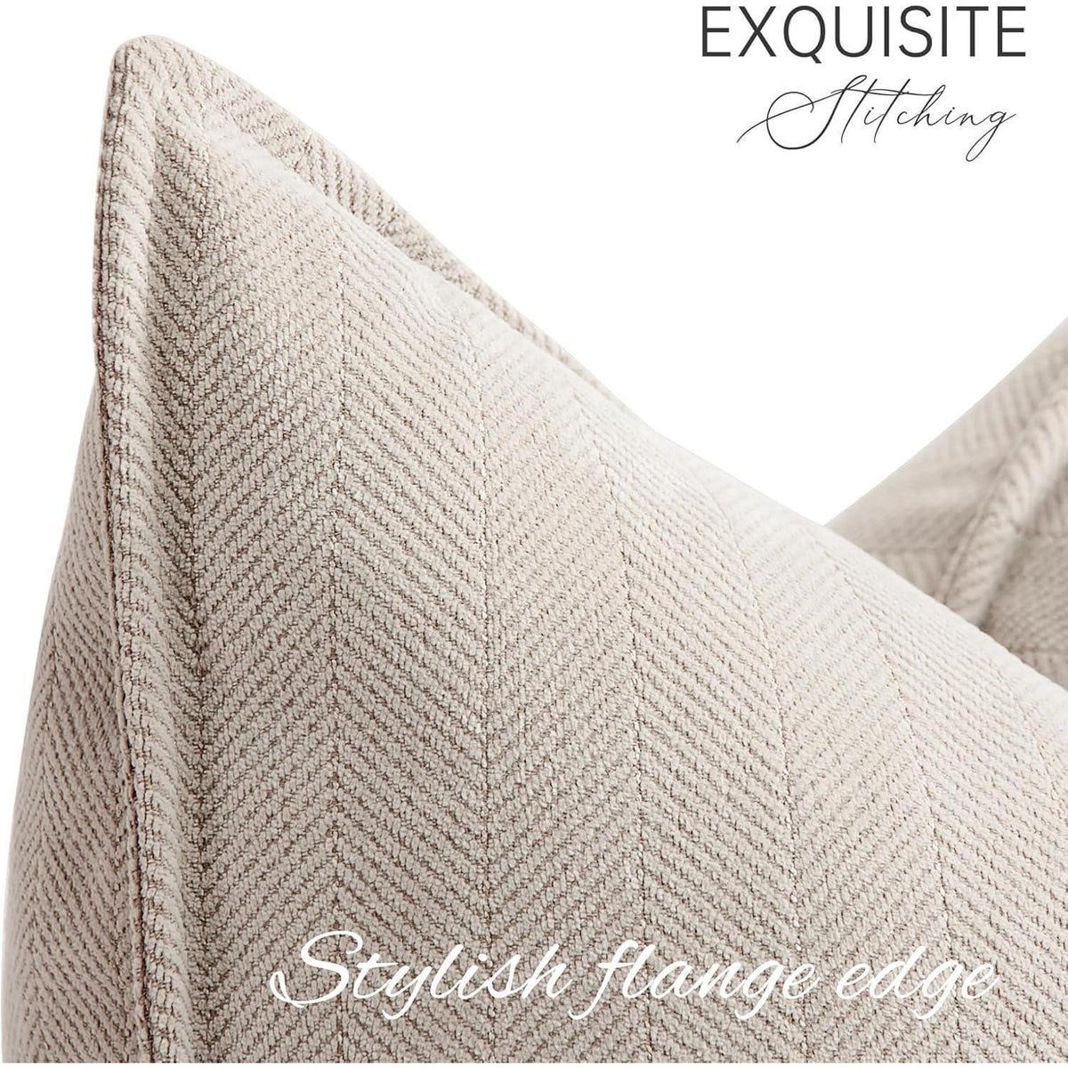 Chenille Kissenbezug 30x50 cm, 2er Set - Beige