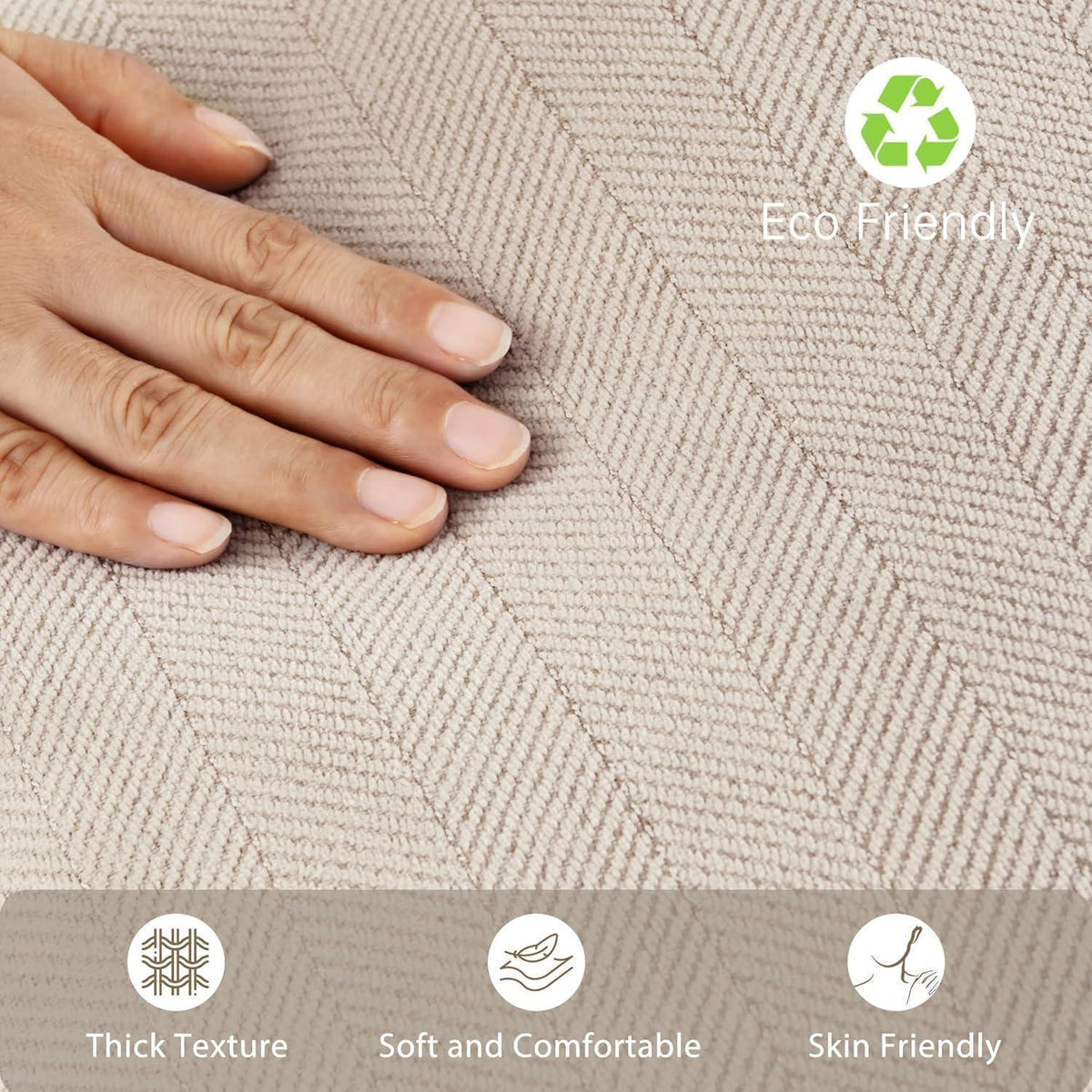 Chenille Kissenbezug 30x50 cm, 2er Set - Beige