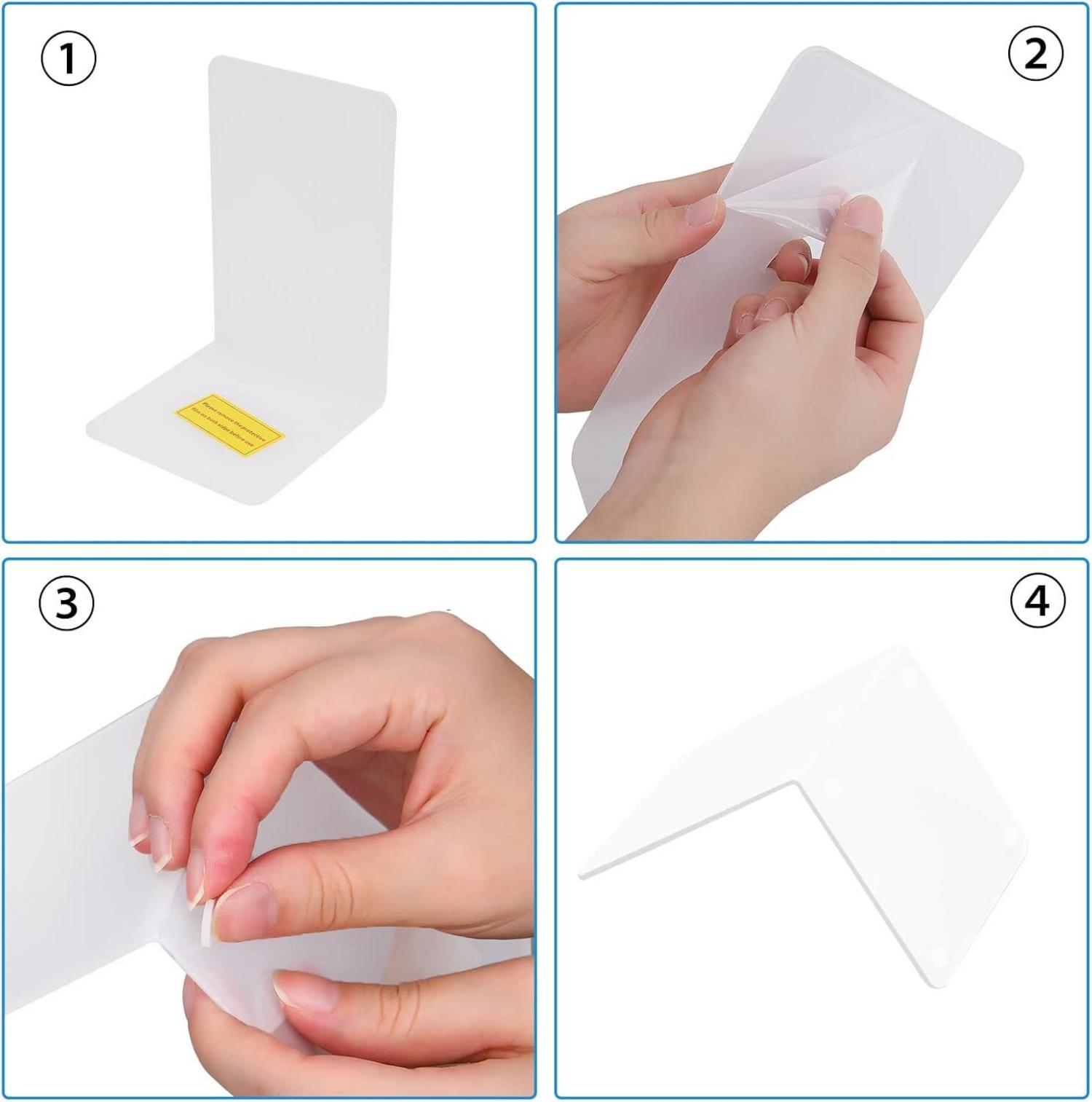 Klarer Acryl Buchständer 2 Stück rutschfest Schreibtisch