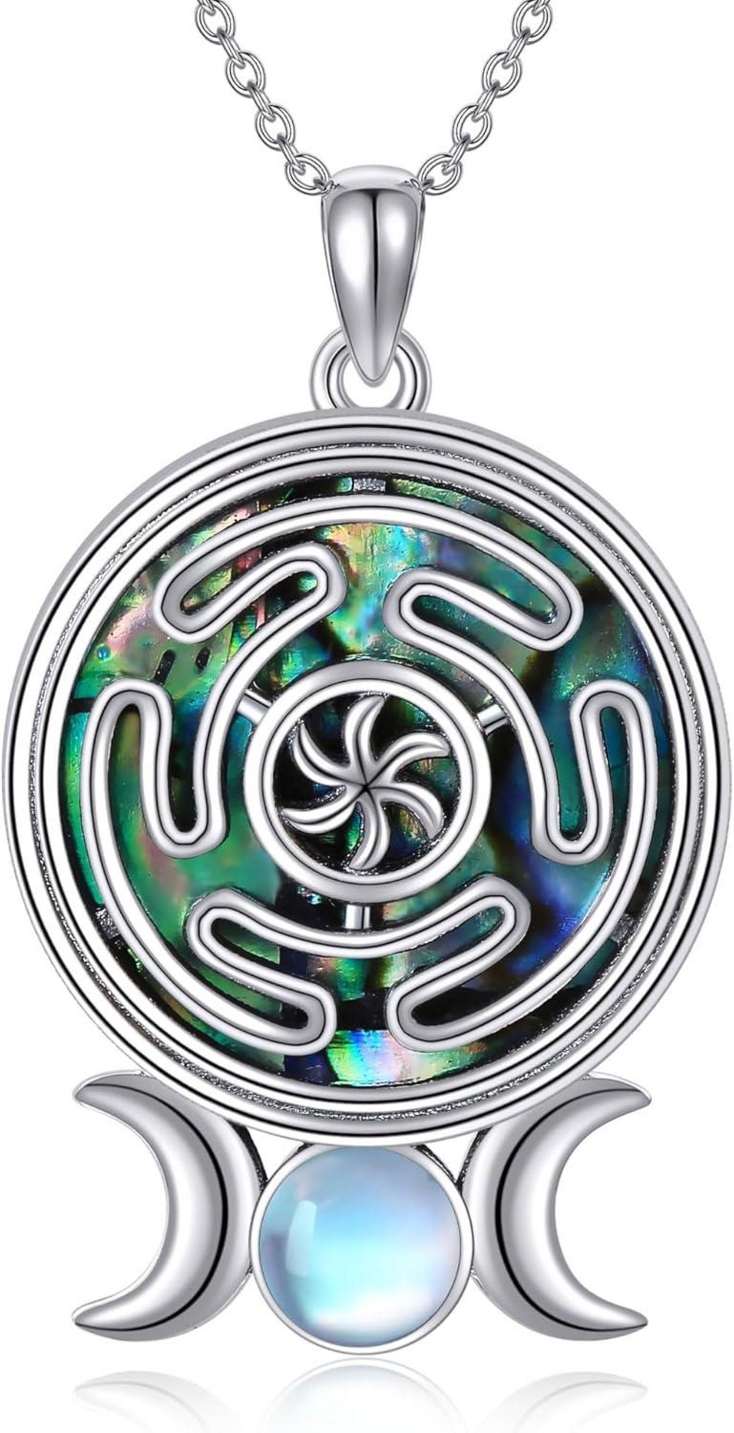 Keltischer Knoten Hekate-Anhänger Sterling Silber Halskette für Frauen