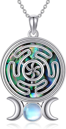 Keltischer Knoten Hekate-Anhänger Sterling Silber Halskette für Frauen