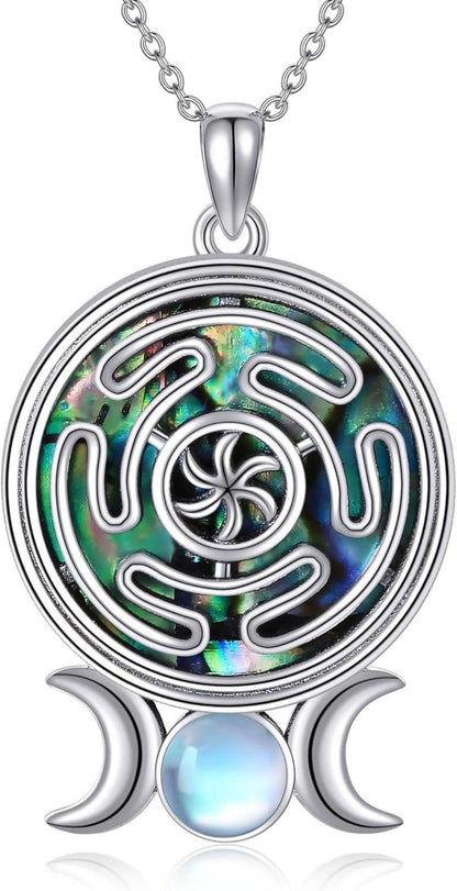Keltischer Knoten Hekate-Anhänger Sterling Silber Halskette für Frauen
