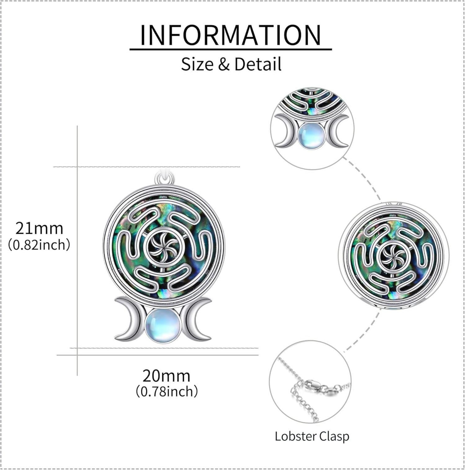 CUPENDA Sterling Silber Halskette Keltischer Knoten Kreuz Moon Goddess