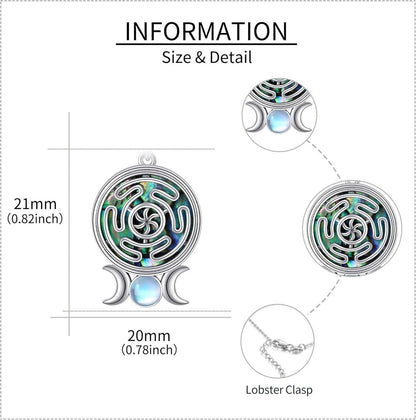 CUPENDA Sterling Silber Halskette Keltischer Knoten Kreuz Moon Goddess