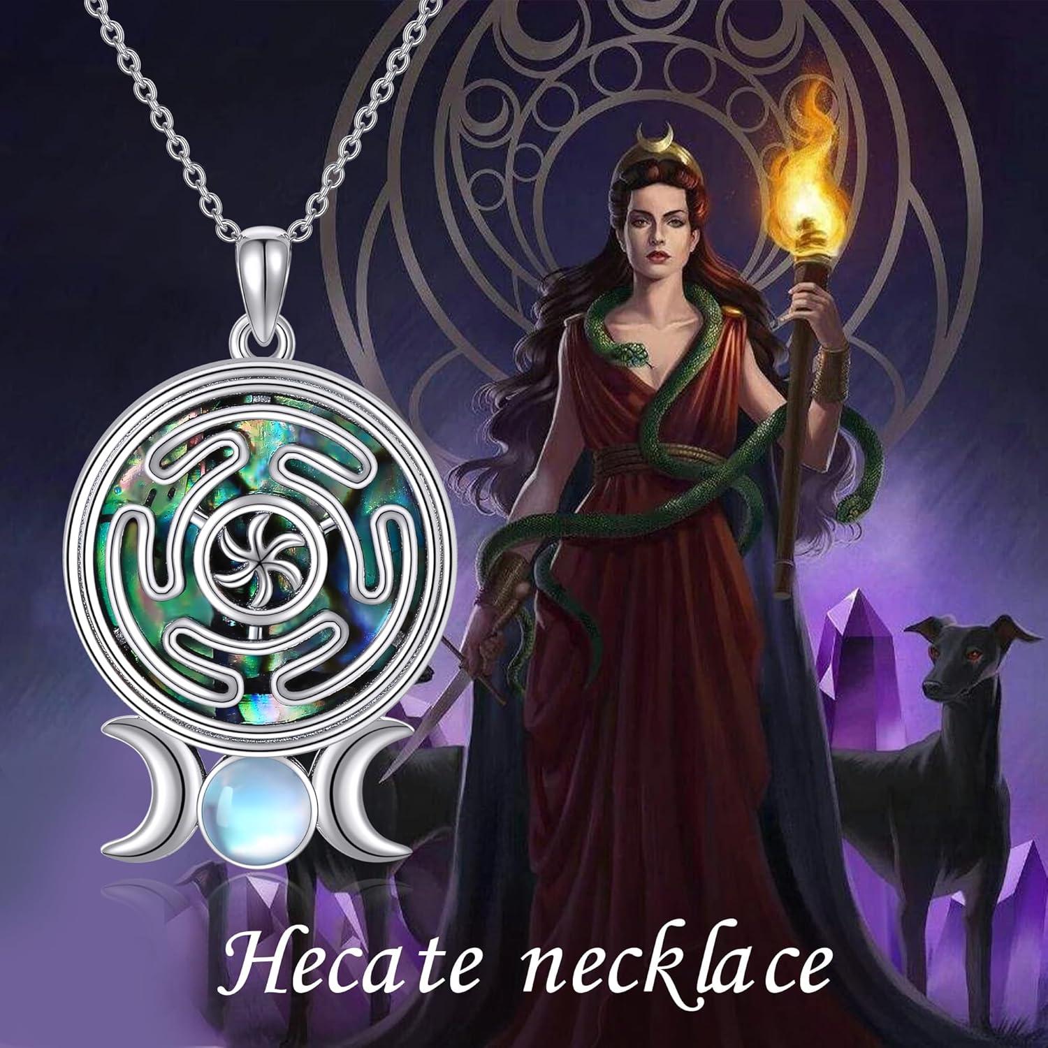 Sterling Silber Halskette Keltischer Knoten Kreuz Hekate Pilz Schwarze