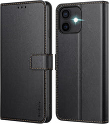 iPhone 12/12 Pro Leder Hülle Kartenschlitze Magnetverschluss