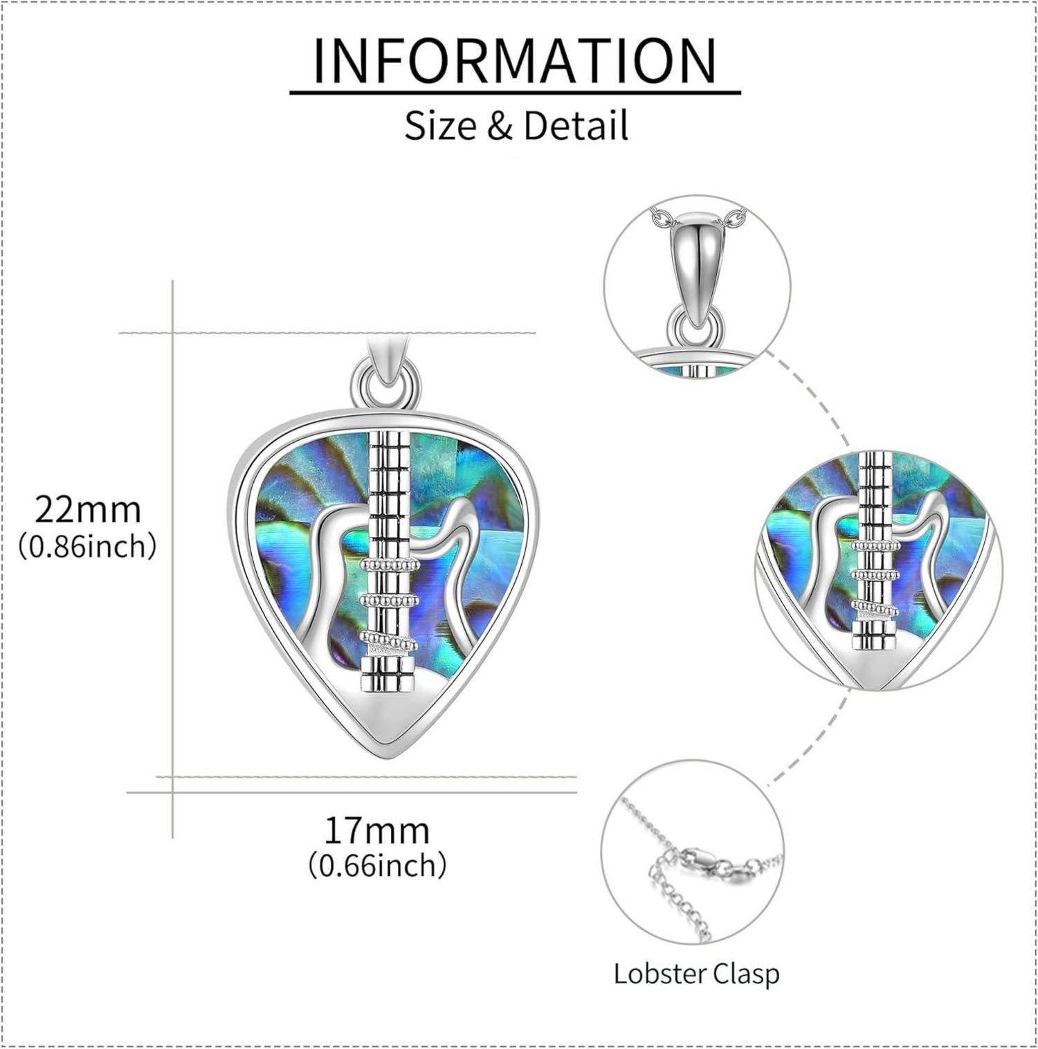 Gitarre Halskette Sterlingsilber Musik Schmuck für Frauen