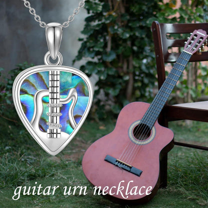 Gitarre Halskette Sterlingsilber Gitarre Pick Anhänger Musik Schmuck