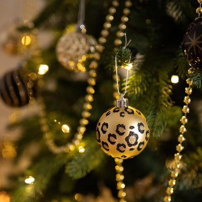Weihnachtskugeln Schwarz Gold 16er Set 6cm Bruchfest mit Aufhänger