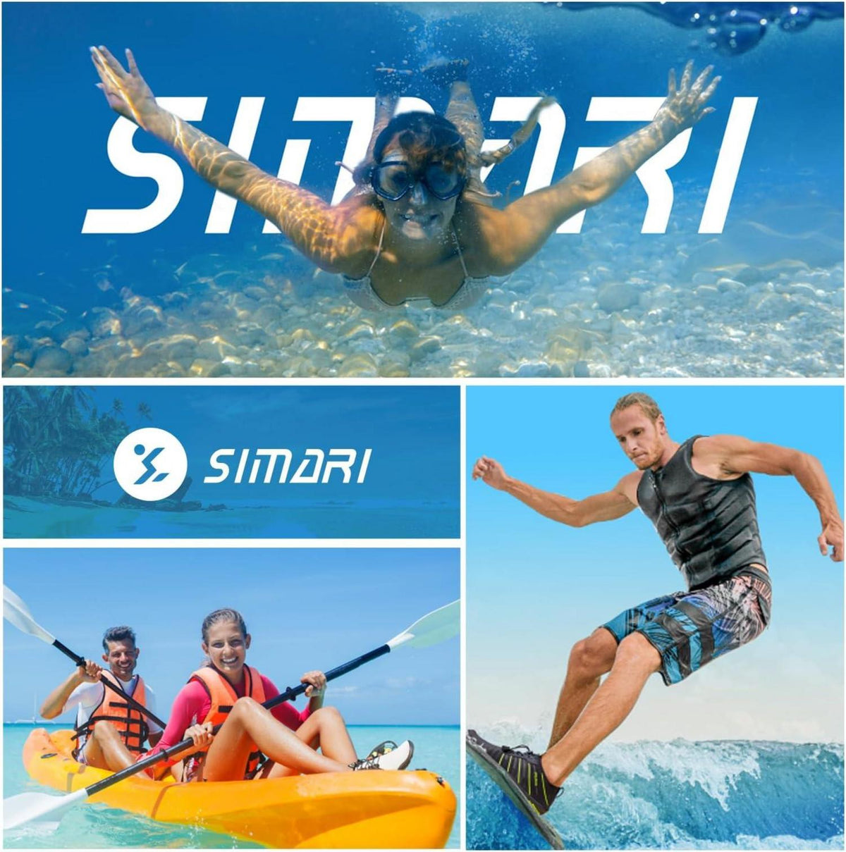 SIMARI Wasserschuhe Damen Herren schnelltrocknend Yoga Schwimmen Tauchen Gr. 208